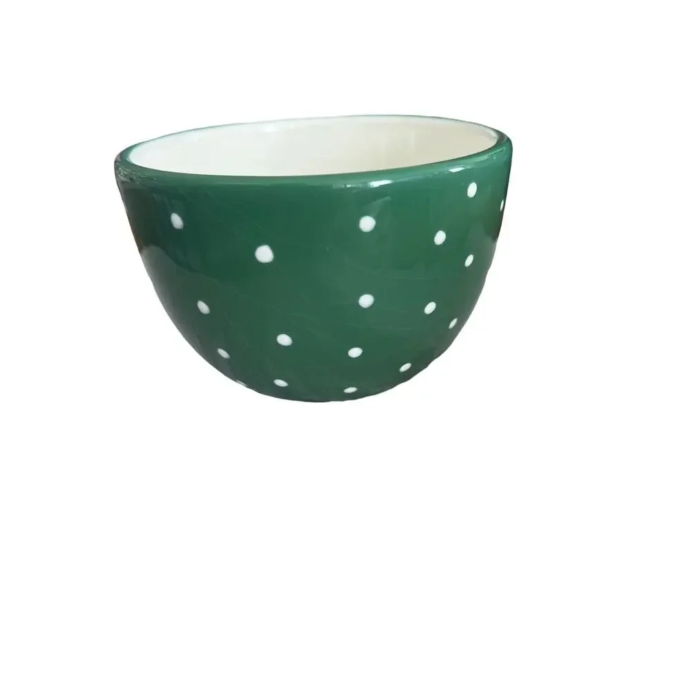 Boston Warehouse Trading Corp. Green with White Polka Dots Bowl 2006 Cute